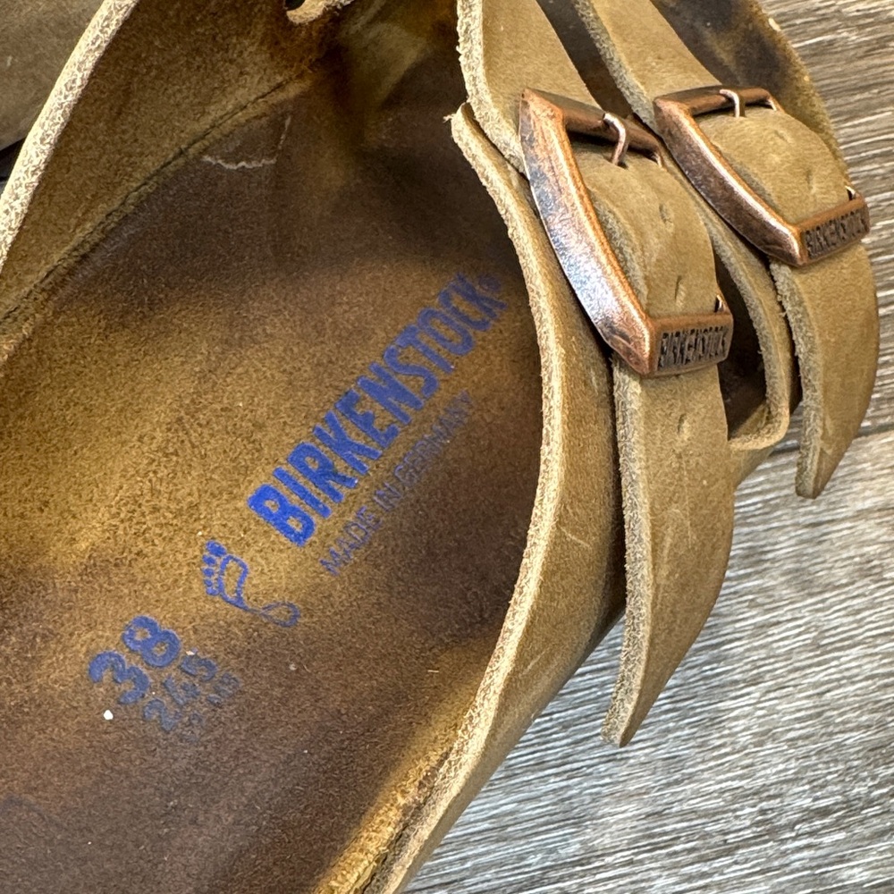 Birkenstock Tan Double Strap Sandals size 38 (j235) - Picture 6 of 8